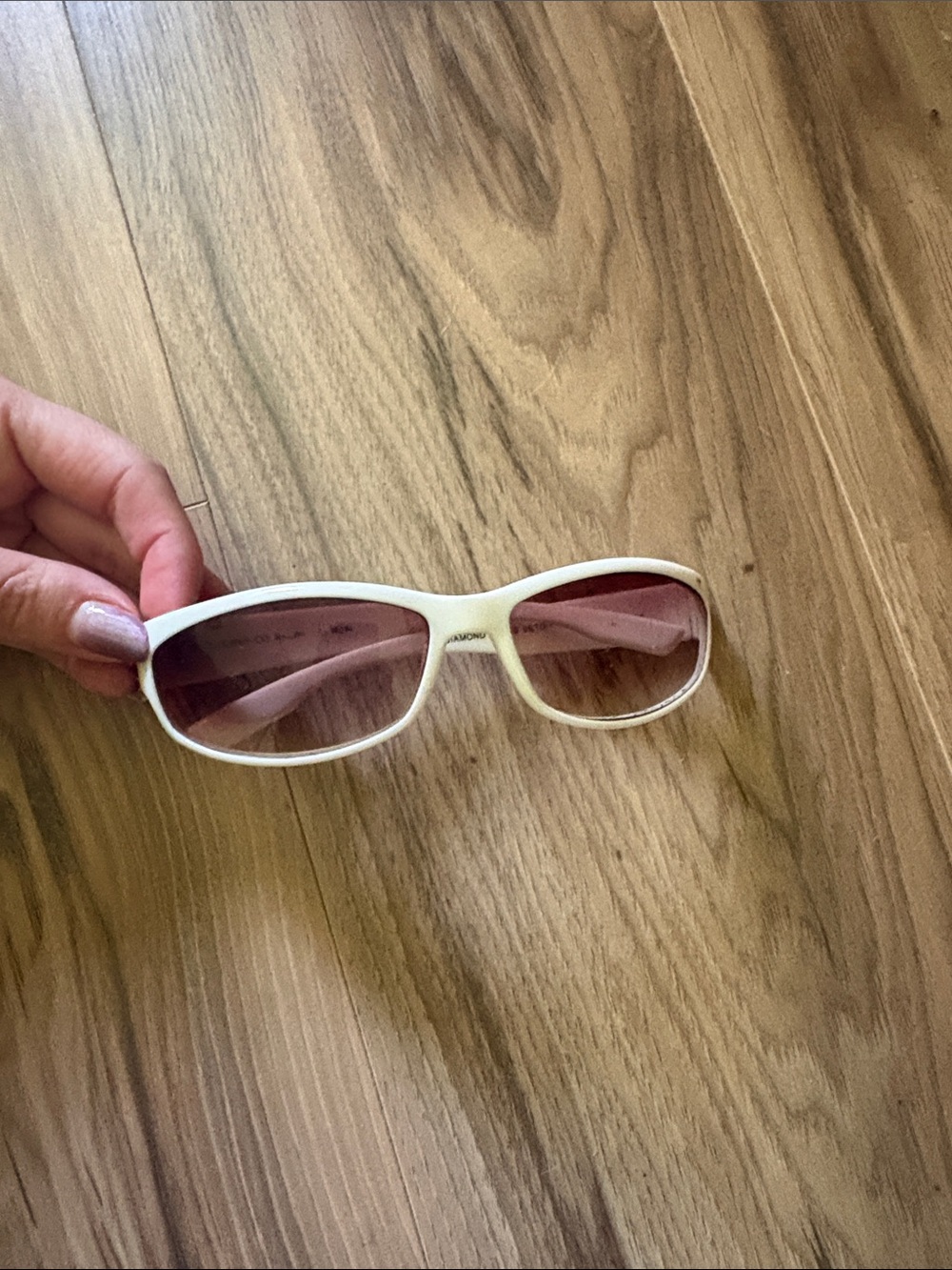 Polo by Ralph Lauren White Frame Sunglasses with Pink Lenses